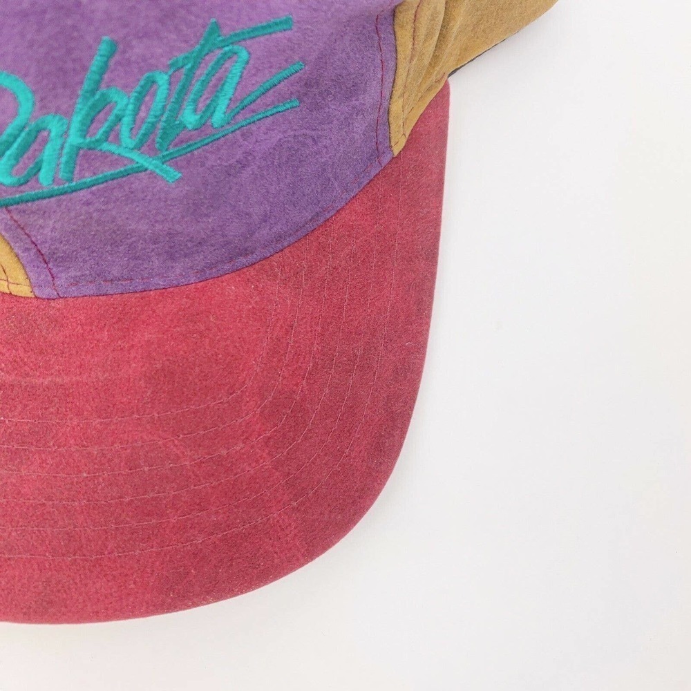 VINTAGE South Dakota Patchwork Rayon Multicolor Snapback Trucker Hat Cap - Picture 2 of 8